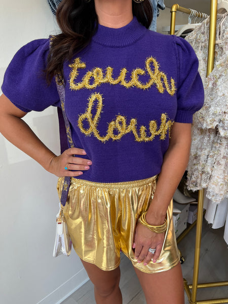 Gold Smocked Waist Short