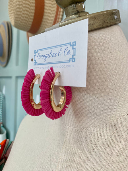 Raffia Hoop Pink