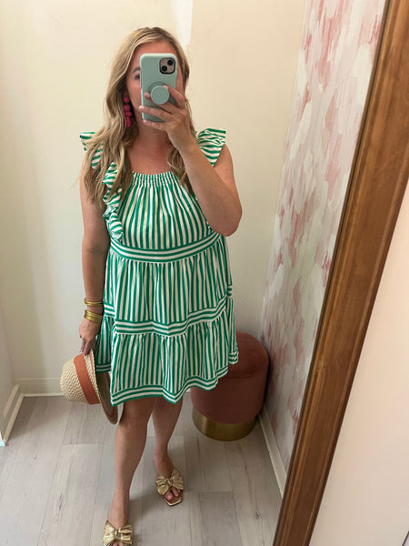Fore Stripe Green Dress