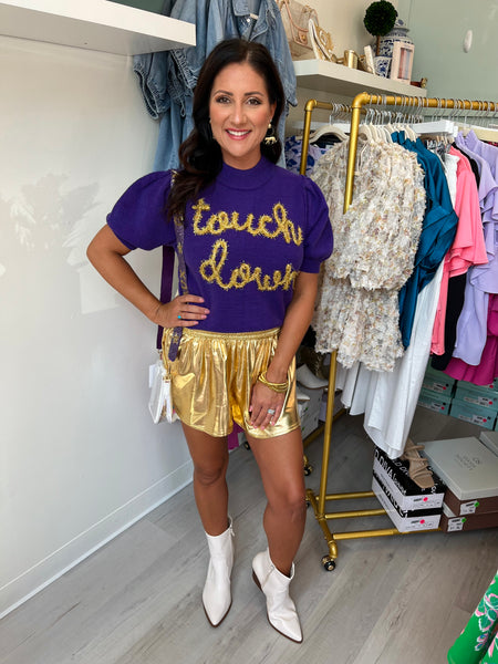 Gold Smocked Waist Short