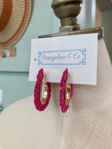 Raffia Hoop Pink