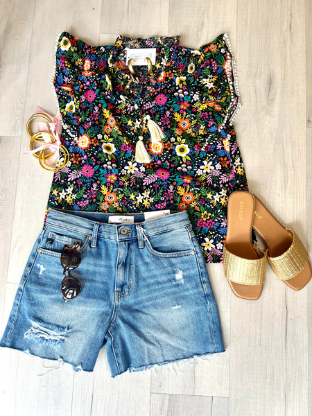 Floral Flutter Top