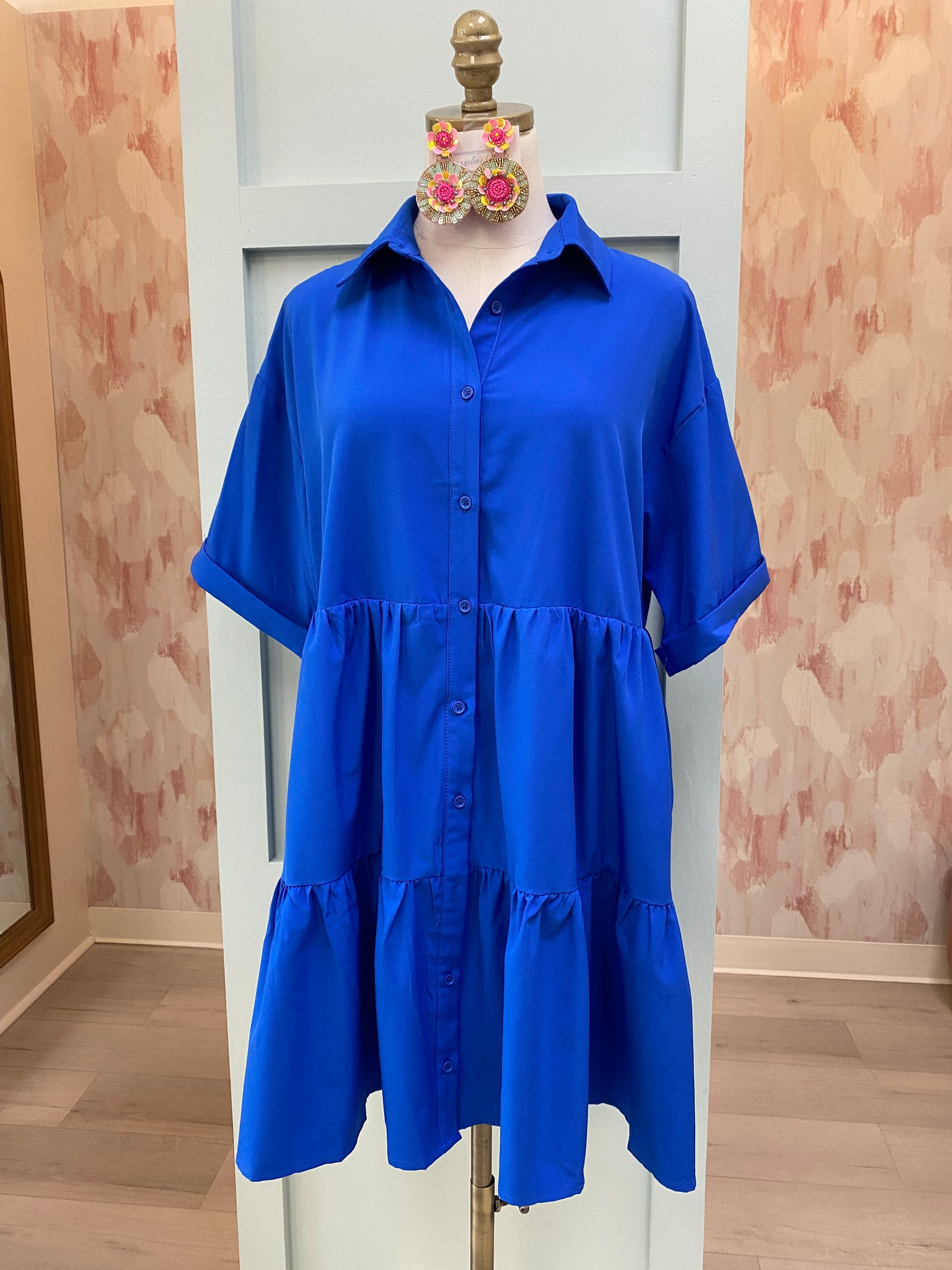 Diana Tiered Dress Blue