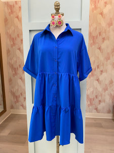Diana Tiered Dress Blue