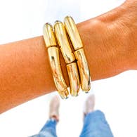 Savvy Bling Gold Tube Bracelet