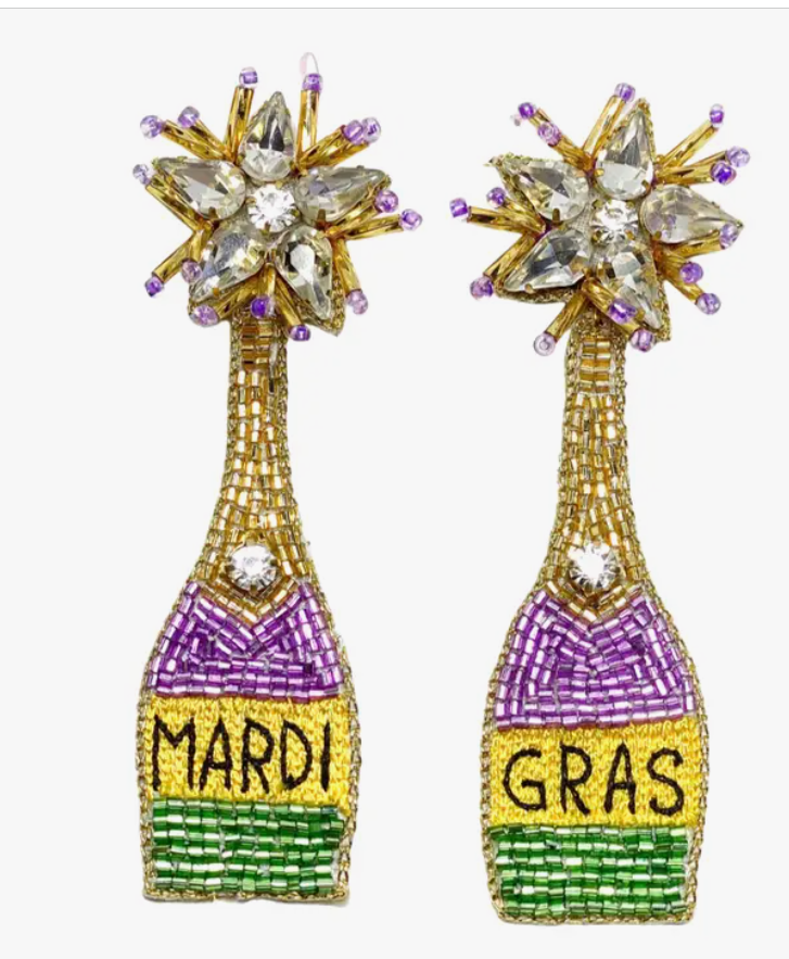 Mardi Gras Bottle Earrings