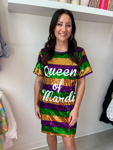 Sequin Queen of Mardi Dress