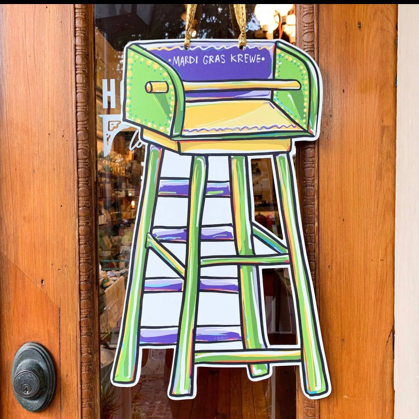 Mardi Gras Ladder Door Hanger