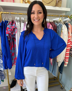 Cobalt Textured Blouse