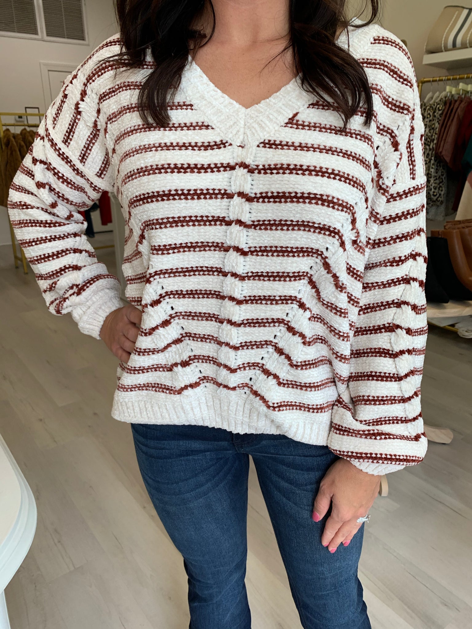 Striped Chenille Sweater