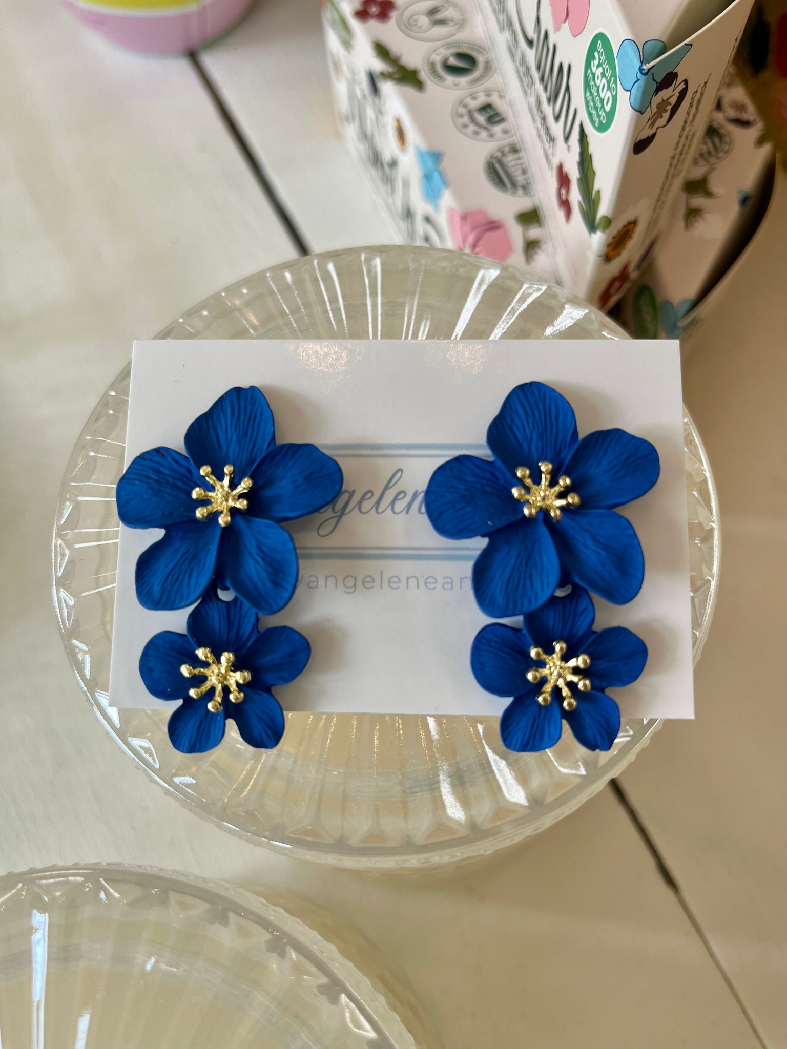 Ritz Flower Earring Blue