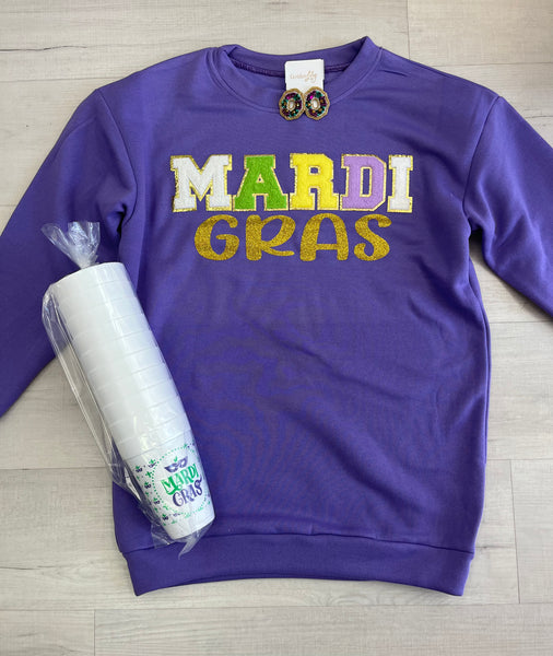 Mardi Gras Sweatshirt Purp