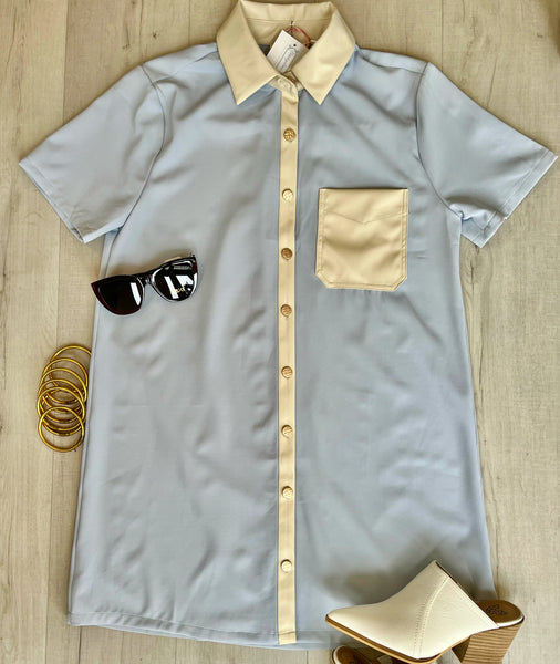 Light Blue Shirt Dress