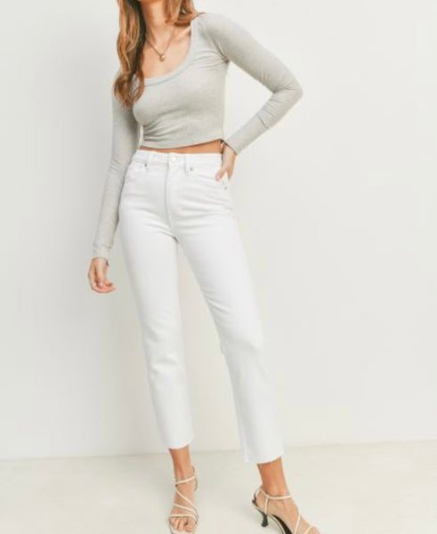 JBD Straight Leg White Jean