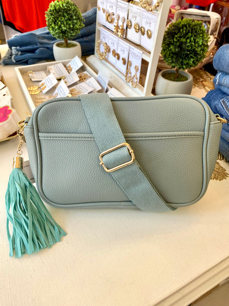 Baby Blue Leather Purse