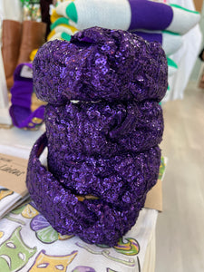 Purple Sequin knot headband