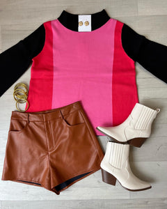 Colorblock Pink Sweater