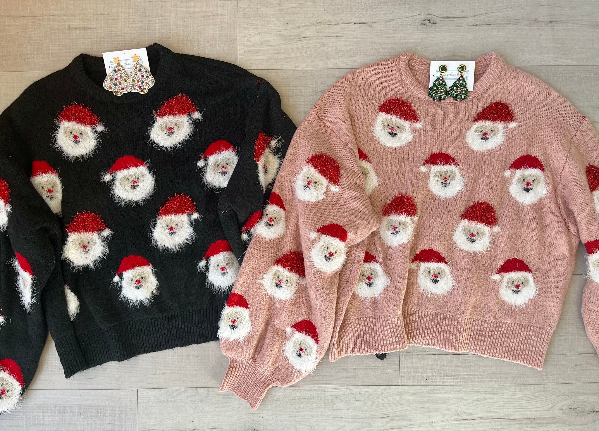 Santa Fuzzy Sweater Black