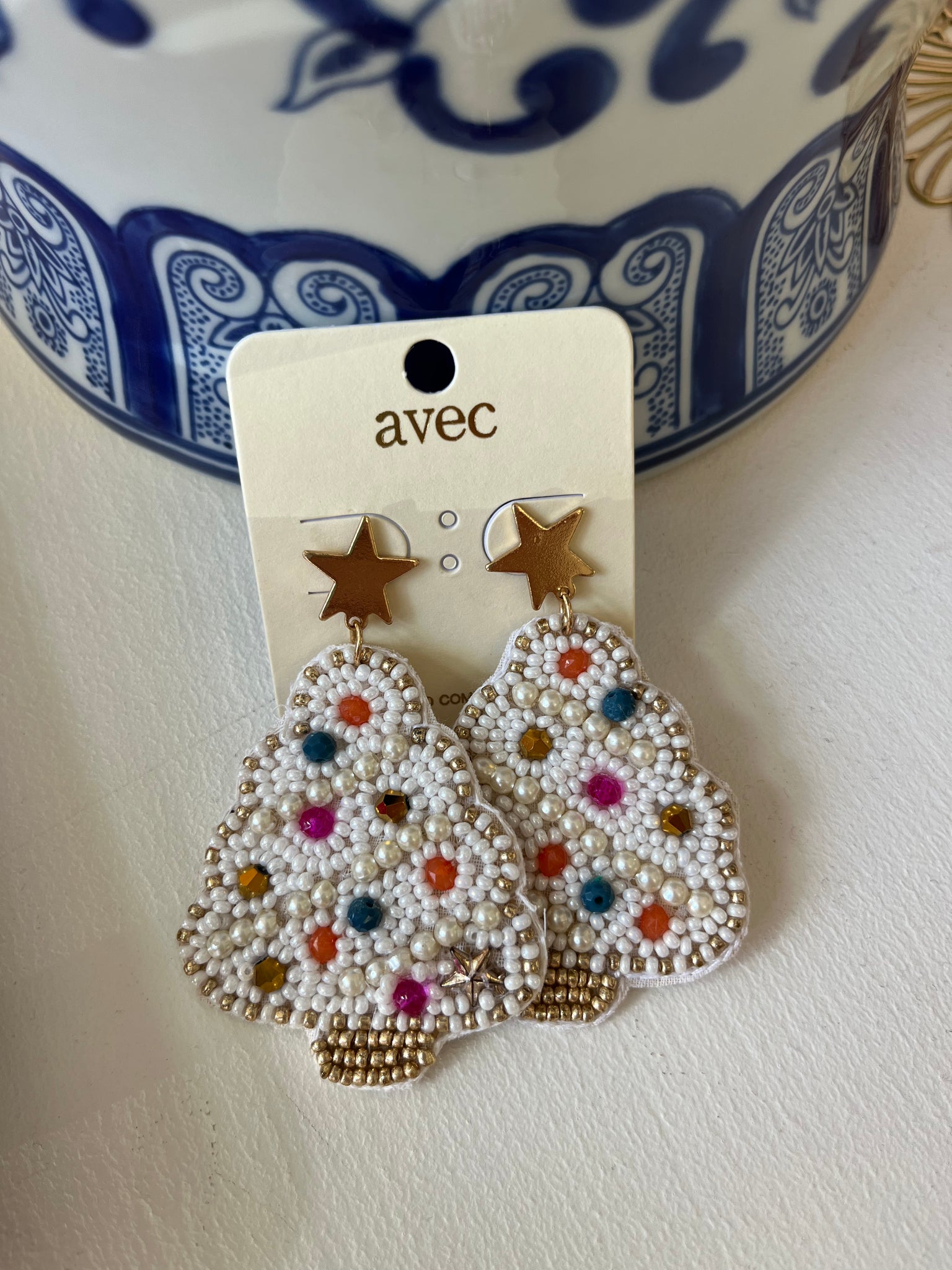 White Tree Earring