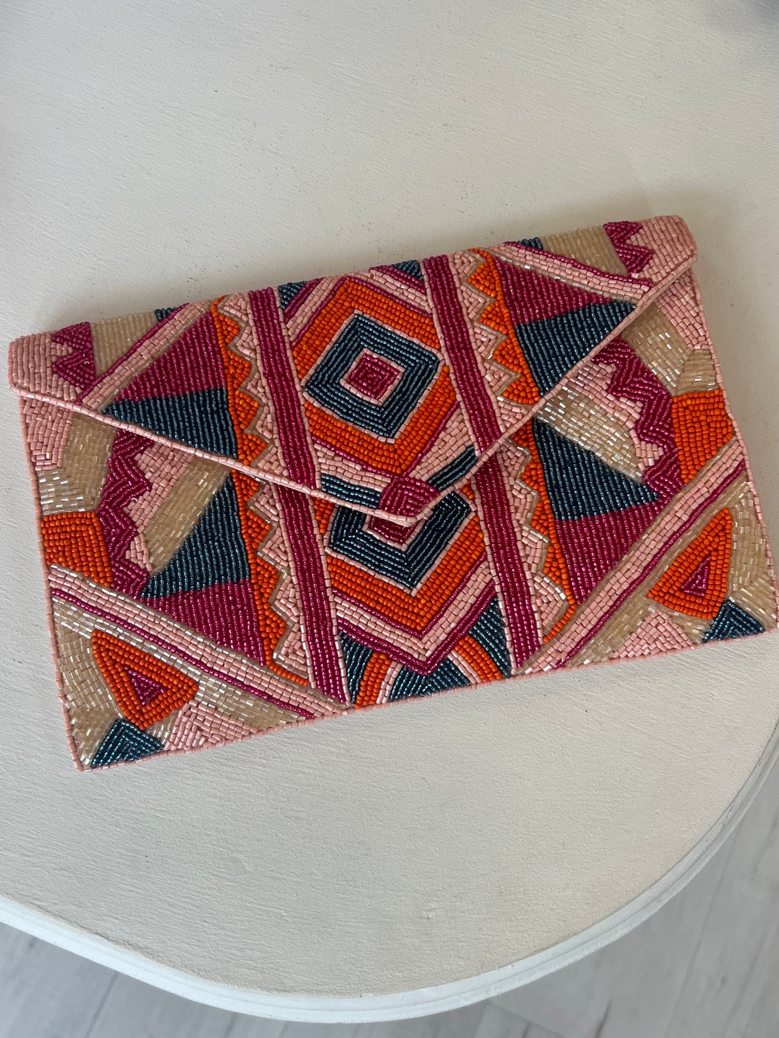 Geo Pink Clutch
