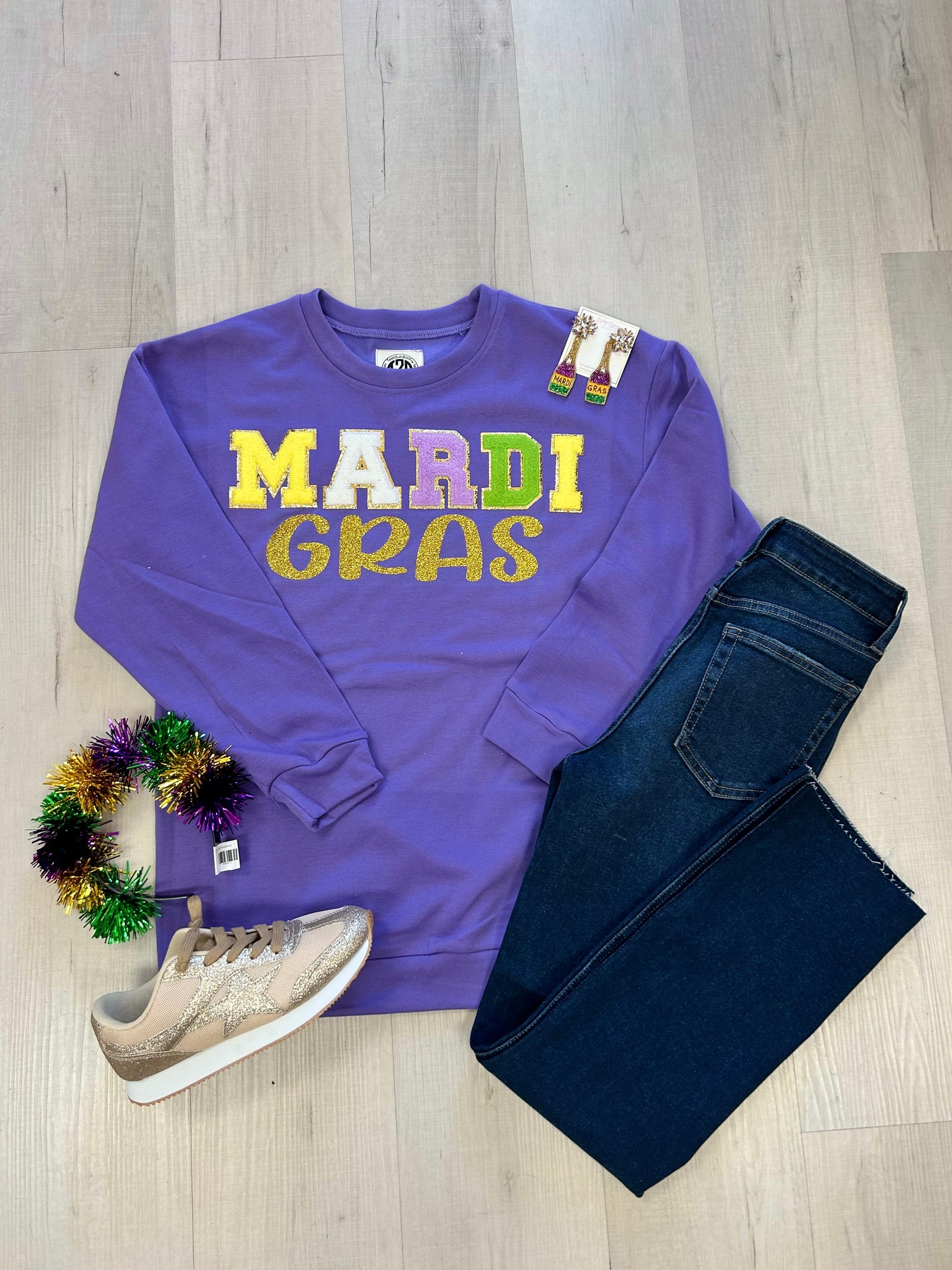 Kids Mardi Gras Sweatshirt Purp