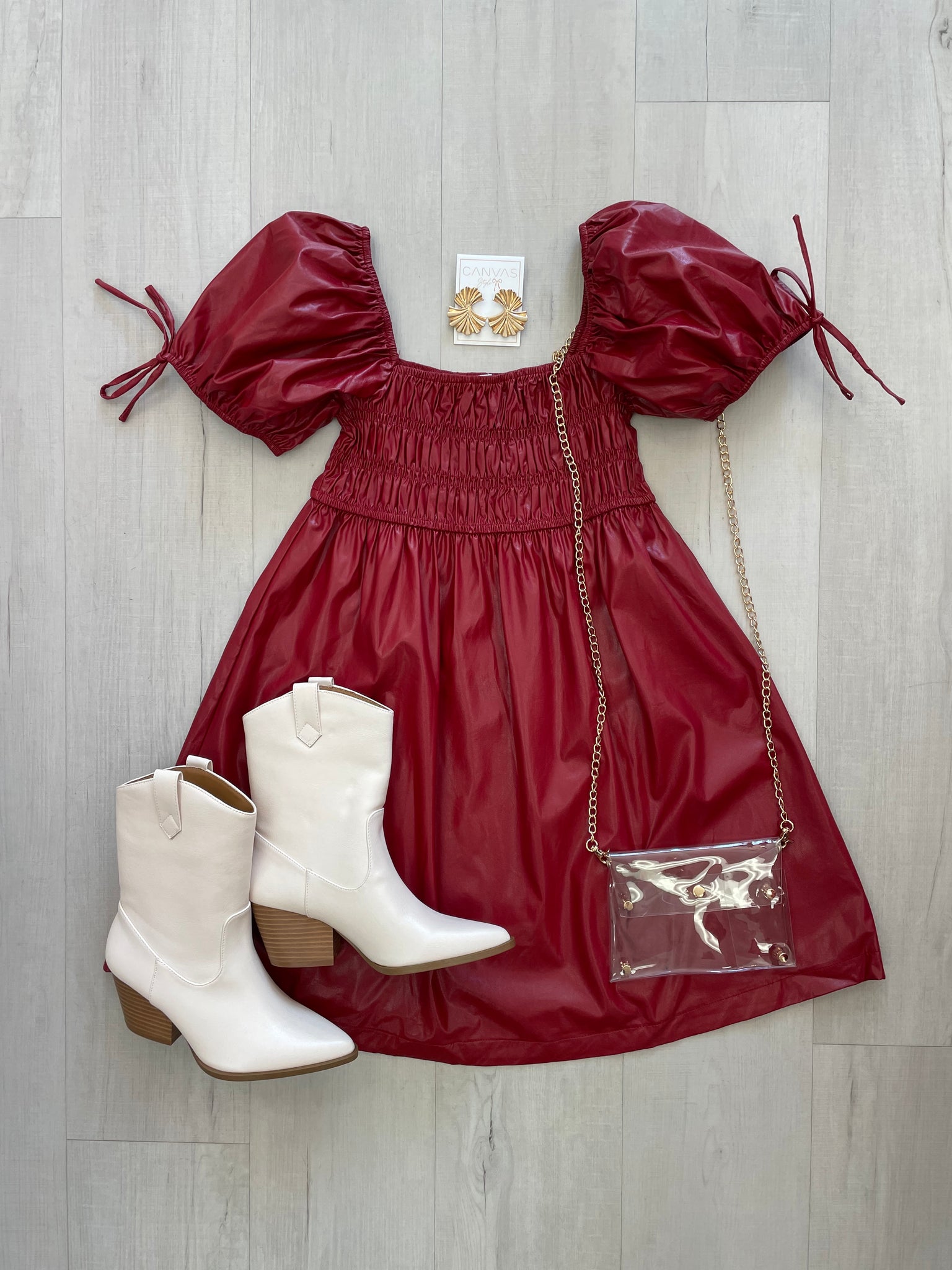 Crimson Leather Dress