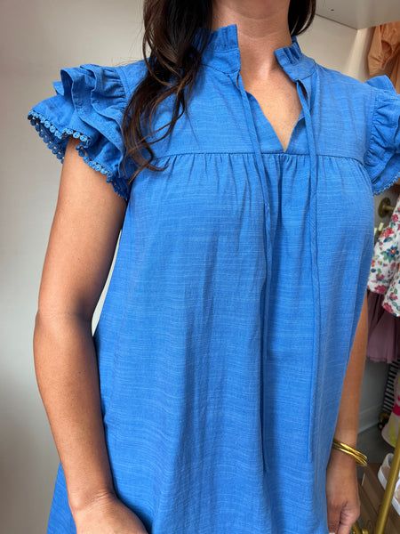 Textured Blue Dress