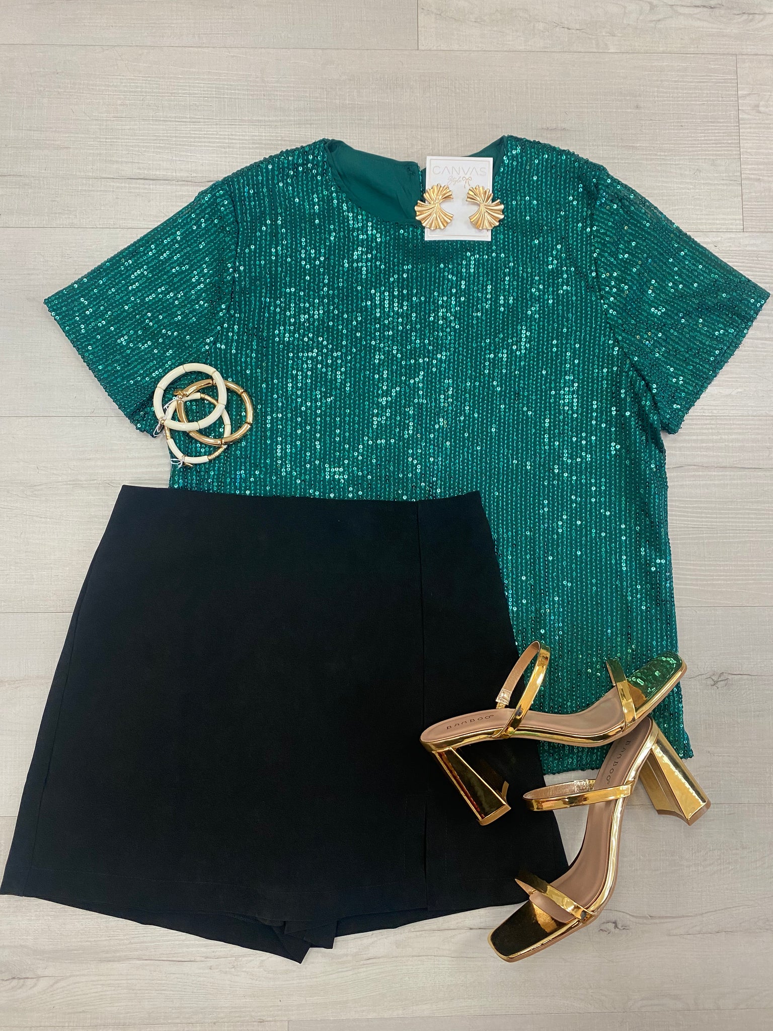 Emerald Sequin Blouse