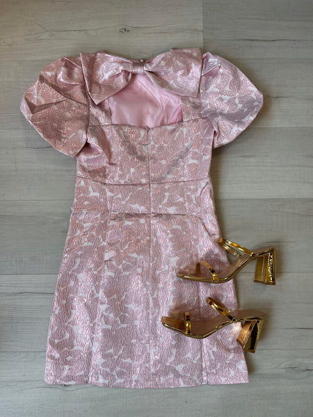 Pink Jacquard Dress