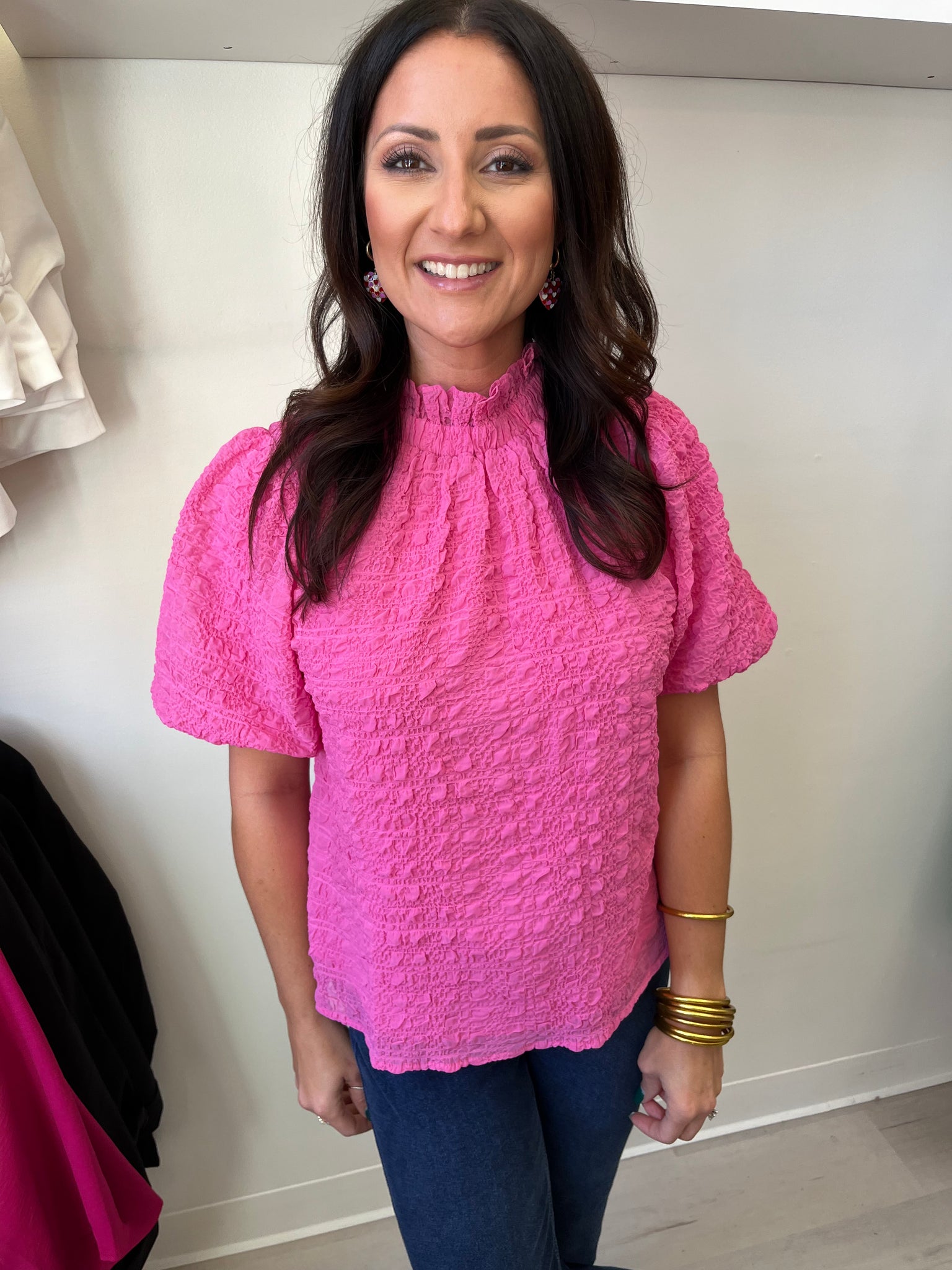 Textured Pink Blouse