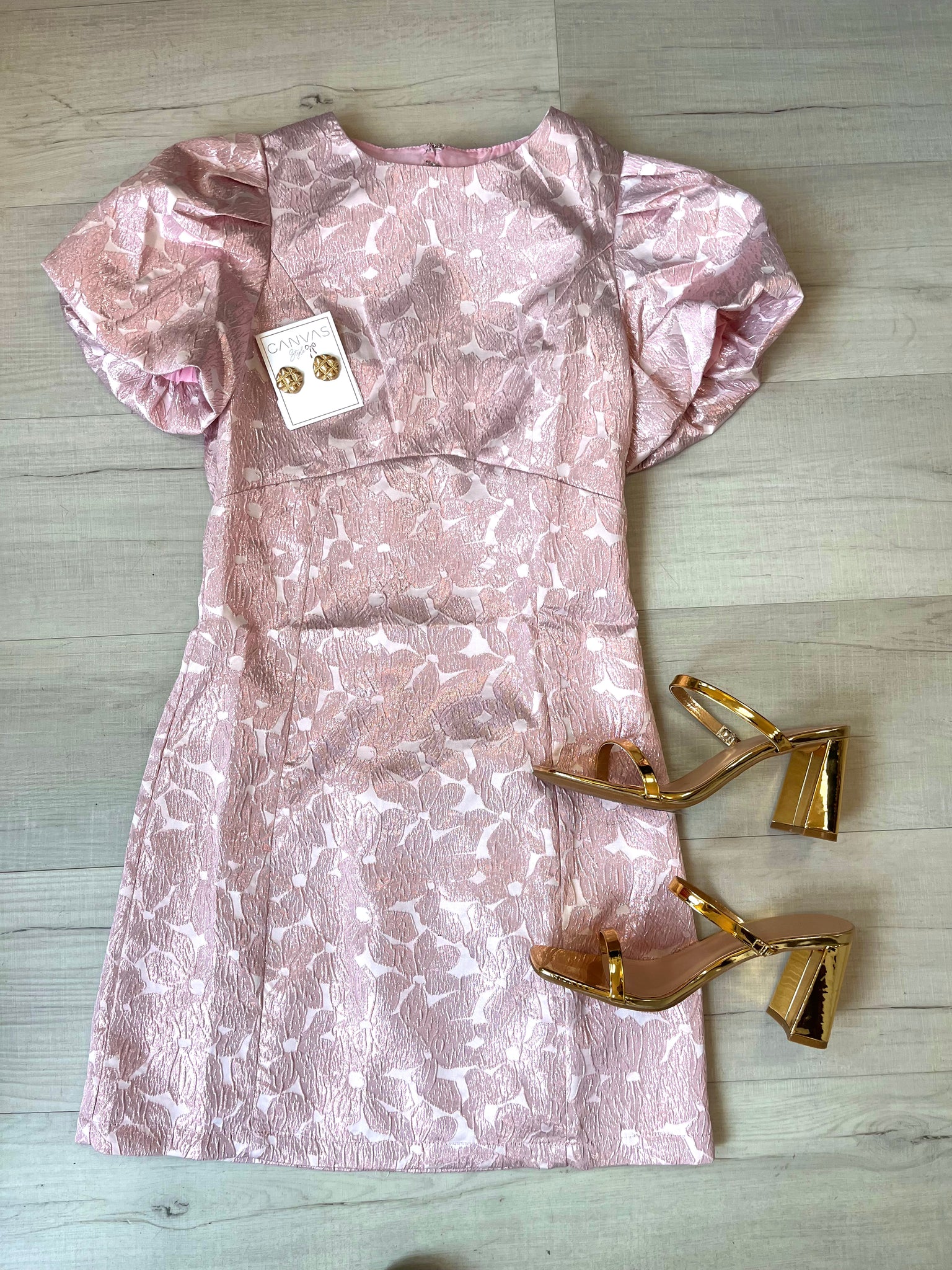 Pink Jacquard Dress