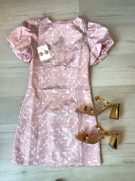 Pink Jacquard Dress