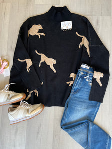 Cheetah Sweater Black