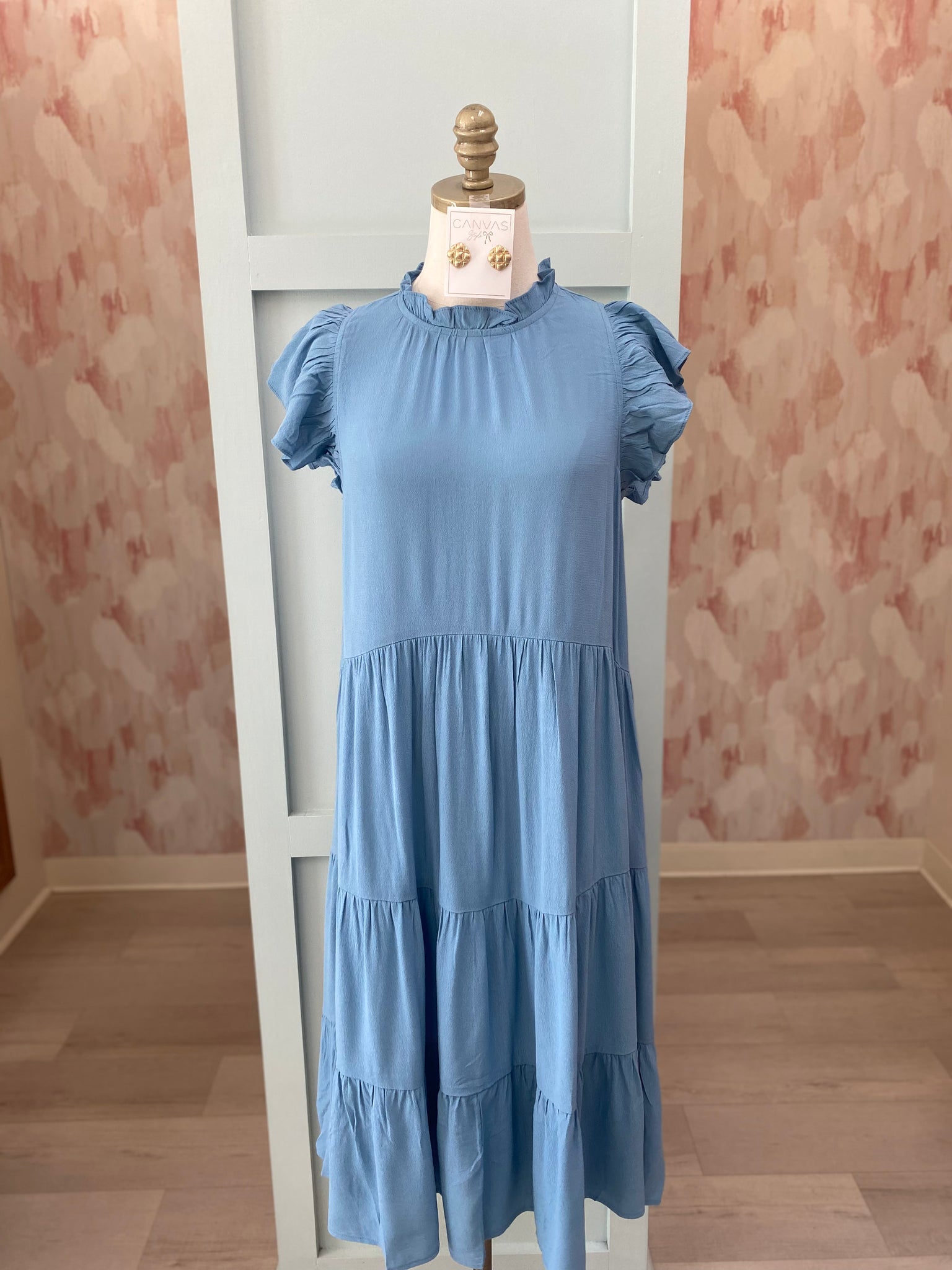 Dusty Blue Midi Dress