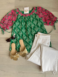 Jade Embroidered Top