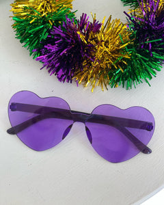 Mardi Gras Heart Glasses