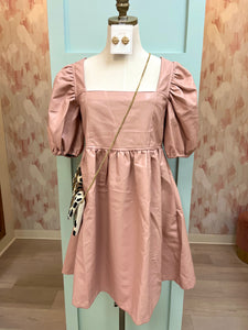 Blush Babydoll Leather Dress