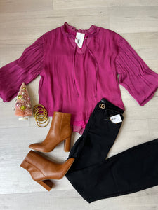 Metallic Magenta Blouse