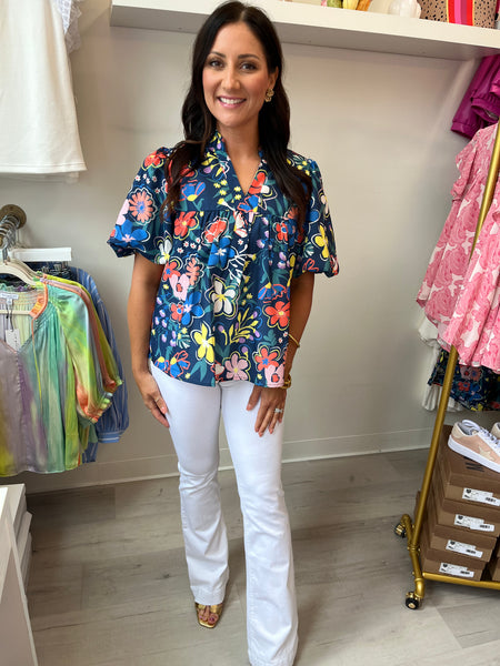 Lana Floral Puff Slv Top
