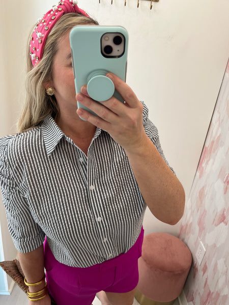 Lilah Ruffle Top Striped