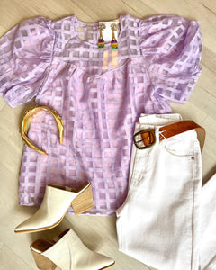 Lavender Checkers Blouse