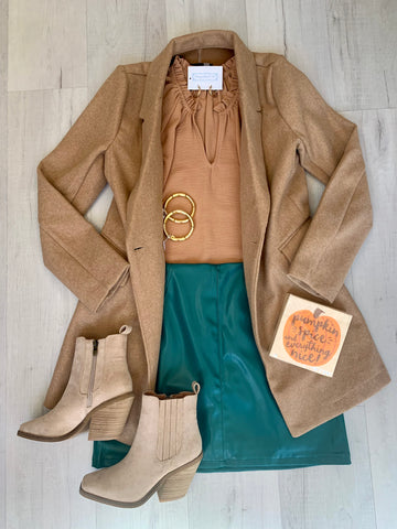 Green Leather Skirt