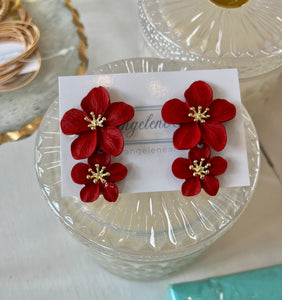 Ritz Flower Earring Red