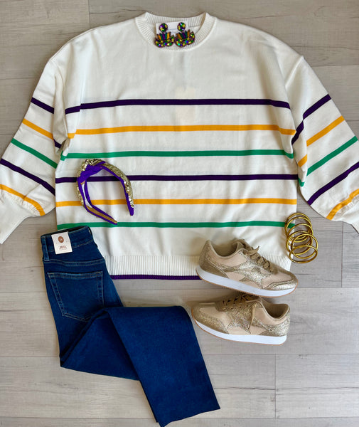 Iris Mardi Gras Sweater