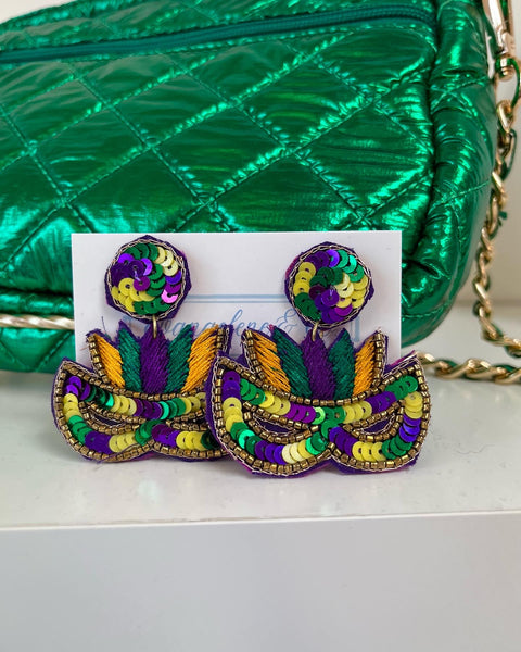 Mardi Gras Mask Earring